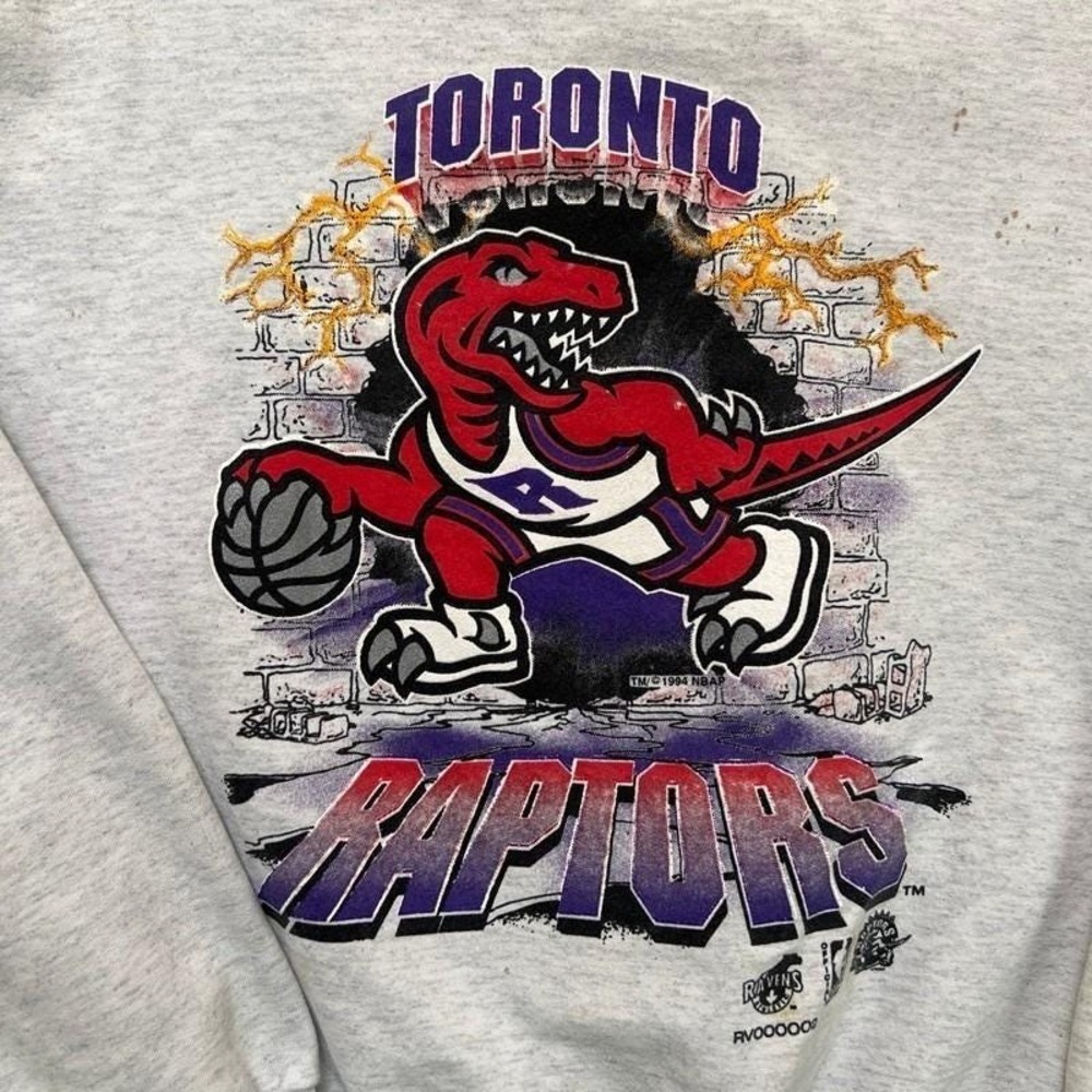 Vintage Toronto Raptors Sweatshirt Mens XL Gray 1990s NBA - Picture 2 of 10